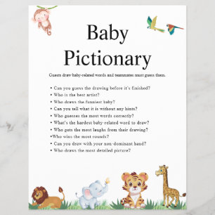 Jungle Safari Baby Showspiele Flyer