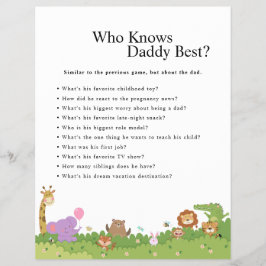 Jungle Safari Baby Showspiele Flyer