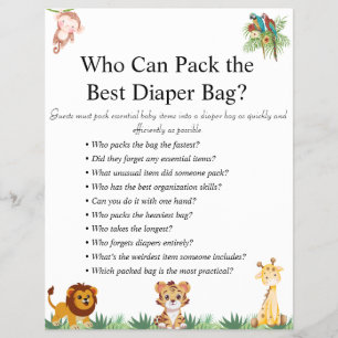 Jungle Safari Baby Showspiele Flyer