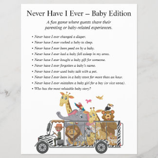 Jungle Safari Baby Showspiele Flyer