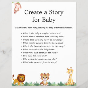 Jungle Safari Baby Showspiele Flyer