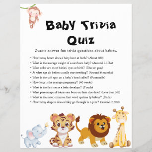 Jungle Safari Baby Showspiele Flyer