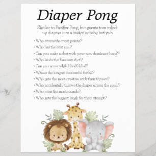 Jungle Safari Baby Showspiele Flyer