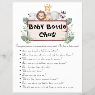 Jungle Safari Baby Showspiele Flyer