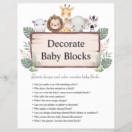 Jungle Safari Baby Showspiele Flyer