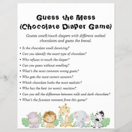 Jungle Safari Baby Showspiele Flyer