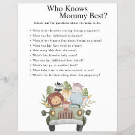 Jungle Safari Baby Showspiele Flyer