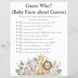 Jungle Safari Baby Showspiele Flyer