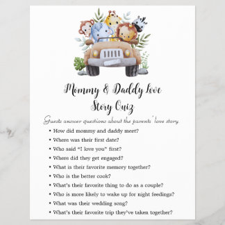 Jungle Safari Baby Showspiele Flyer