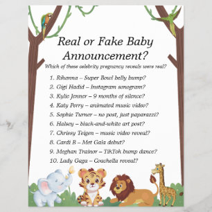 Jungle Safari Baby Showspiele Flyer