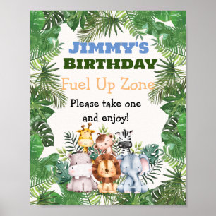 Jungle Safari beleben Zone Geburtstagsposter Poster