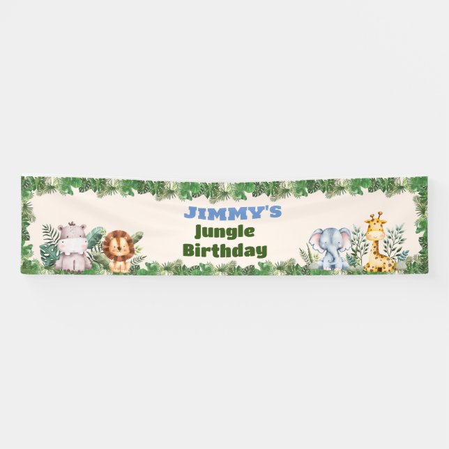 Jungle Safari Birthday Banner (Horizontal)