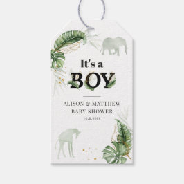 Jungle Safari Botanical Boy Baby Dusche Geschenkanhänger