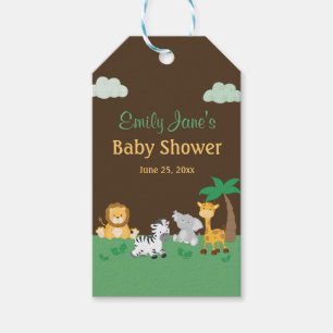 Jungle Safari Boy Baby Shower Tags Geschenkanhänger