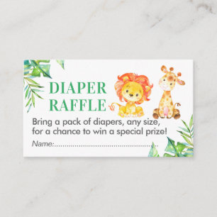 Jungle Safari Diaper Raffle Ticket Baby Shower Boy Begleitkarte