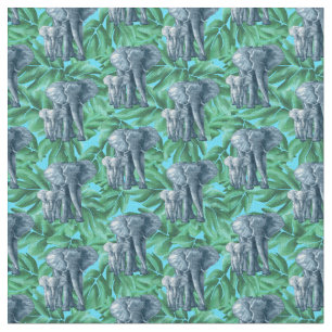 Jungle Safari Elephants Stoff