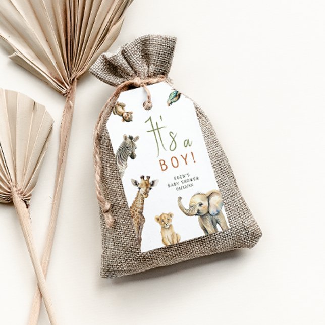 Jungle Safari Es ist eine Baby-Dusche Vielen Dank Geschenkanhänger (Von Creator hochgeladen)