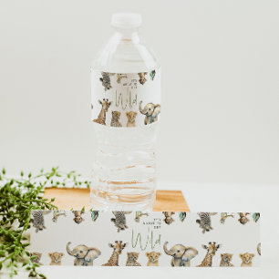 Jungle Safari Es wird bald wilde Kinderdusche beko Wasserflaschenetikett