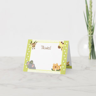 Jungle Safari Folded Thank you Note Card Dankeskarte