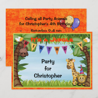 Jungle Safari Geburtstagsparty Einladung