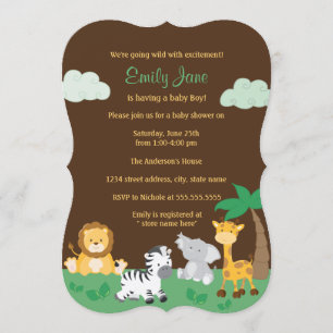 Jungle Safari Gender Neutral Baby Dusche Einladung