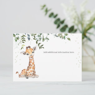 Jungle Safari Giraffe Eucalyptus Baby Dusche Begleitkarte