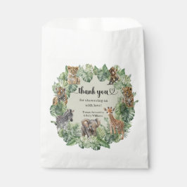 Jungle Safari Giraffe Palms Blätter Kinderdusche Geschenktütchen