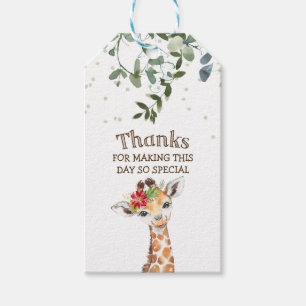 Jungle Safari Giraffe Vielen Dank Geschenkanhänger