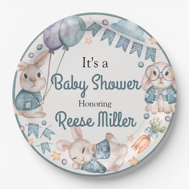 Jungle Safari Greenery Baby Shower Party Pappteller (Vorderseite)