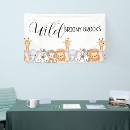 Jungle Safari "It's About To Get Wild" Baby Shower Banner