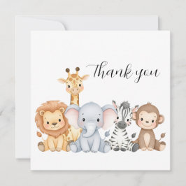 Jungle Safari "It's About To Get Wild" Baby Shower Dankeskarte
