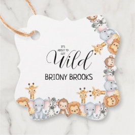 Jungle Safari "It's About To Get Wild" Baby Shower Geschenkanhänger