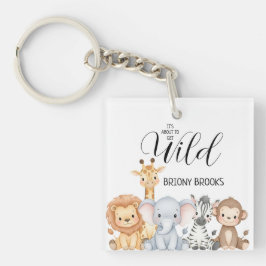 Jungle Safari "It's About To Get Wild" Baby Shower Schlüsselanhänger