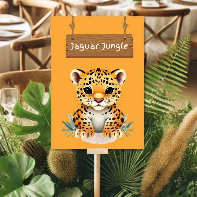 Jungle Safari Jaguar Table Sign Tischnummer (Von Creator hochgeladen)