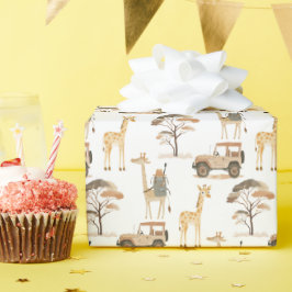 Jungle Safari mit Giraffen Geburtstagsparty Geschenkpapier