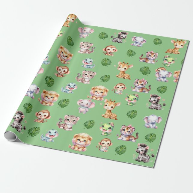 Jungle Safari Muster Geschenk Wrap Wrapping Paper Geschenkpapier (Ungerollt)