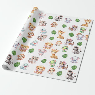 Jungle Safari Muster Geschenk Wrap Wrapping Paper Geschenkpapier