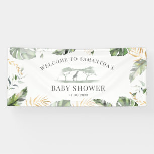 Jungle Safari Natur Grüne Rustikale Babydusche Banner
