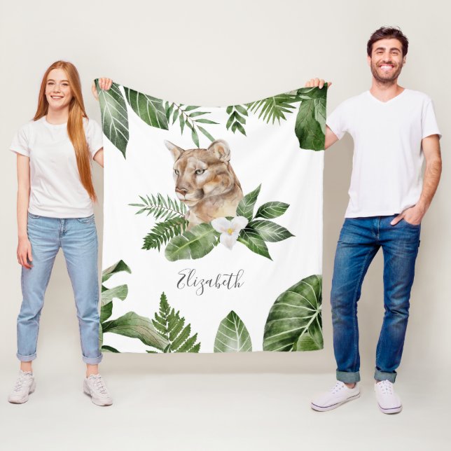 Jungle Safari Niedlich Lioness Personalisierter Na Fleecedecke (Beispiel)
