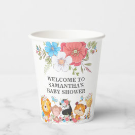 Jungle Safari niedliche Kleintiere Tropisches Part Pappbecher