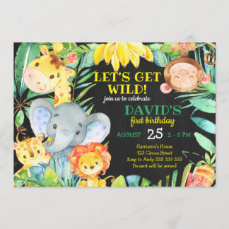 Jungle Safari Niedlicher Junge Erstgeburt Einladung