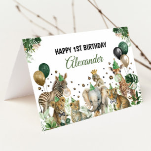Jungle Safari Party Tiere Happy Birthday Card Karte