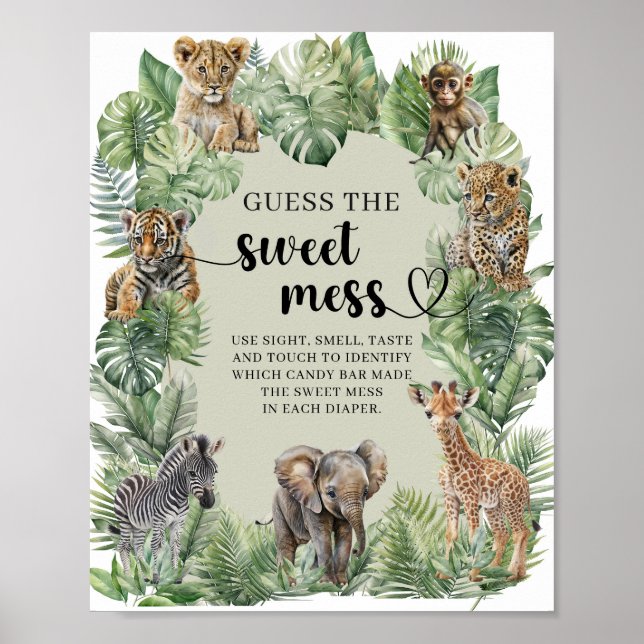 Jungle Safari Raten Das Sweet Mess Spiel Poster (Vorne)