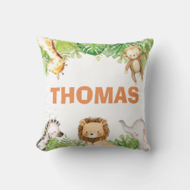 Jungle Safari Tiere Birth Stats Baby Boy Kinderzim Kissen