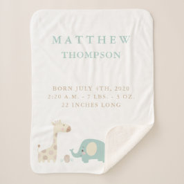 Jungle Safari Tiere Geburtsankündigung Sherpadecke