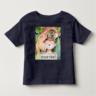 Jungle Safari Tiere Giraffe Affe Personalisiert Kleinkind T-shirt