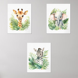 Jungle Safari Tiere Kinderzimmer Mendrisiotto Kuns Bilderwand Sets