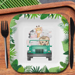 Jungle Safari Tiere Pappteller<br><div class="desc">Ein niedliches Wildtierfahrzeug,  das von Dschungelwüsten und Grünpflanzen umgeben ist,  ist ein ideales Teller für Jungen,  Mädchen oder Gender-neutrale Babydusche,  Kindergeburtstagsfeier und vieles mehr. PASSENDE Artikel in unserem Geschäft.</div>