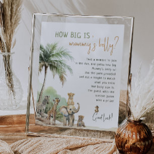 Jungle Safari Tiere wie groß ist Mami Poster