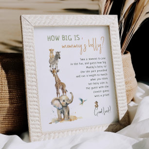 Jungle Safari Tiere wie groß ist Mami Poster